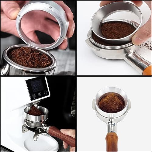 Silver Aluminum 58mm Espresso Dosing Funnel, Universal Coffee Brewing Tool