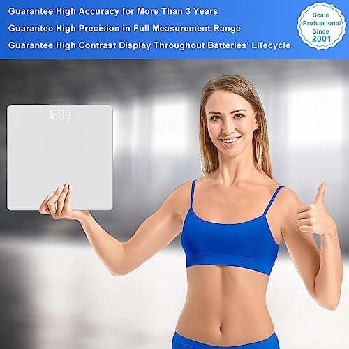 Homebuds Professional Bathroom Scale, 400lb, Crystal LED, Step-on, Silver