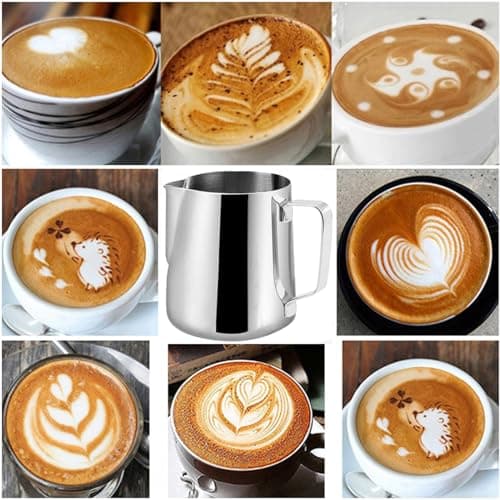 Stainless Steel Milk Frothing Pitcher for Espresso Machines (Silver, 5 OZ)