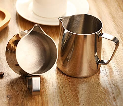 Nicunom 2-Pack 12oz & 20oz Espresso Milk Frothing Pitcher, Stainless Steel Steamer Cup