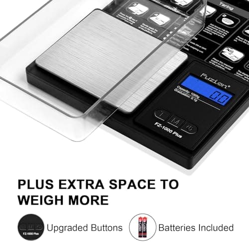 Fuzion Digital Pocket Scale .1g Accurate 1000g for Food Jewelry Herbs Spices Coins Grams & Ounces