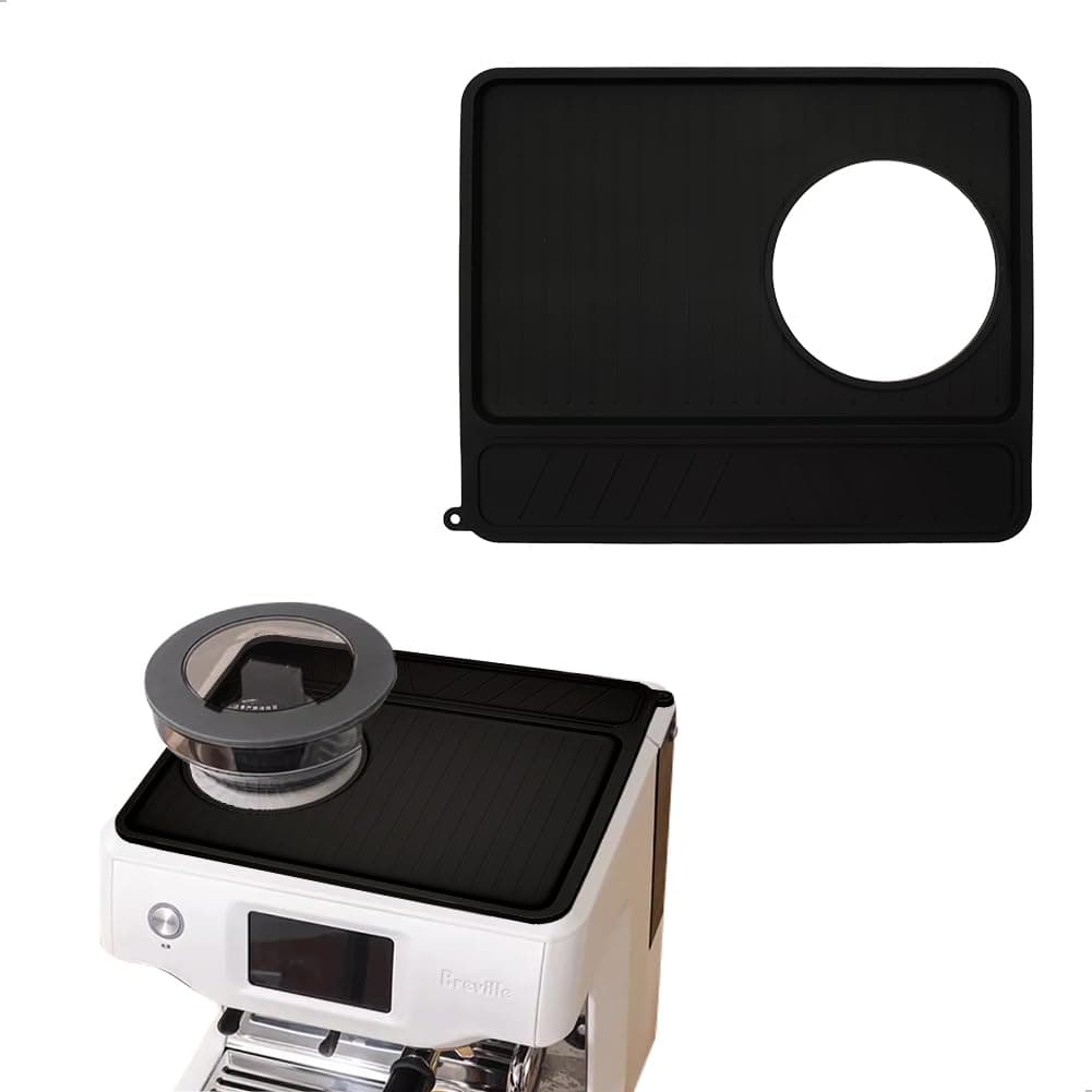 Breville 870/880 Espresso Non-Slip Mat, Silicone Waterproof, Black, 10.83*9.06in