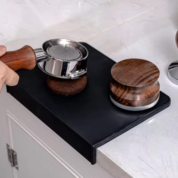 Food Safe Black Silicone Countertop Tamping Mat for Kitchen, Cafeteria, and More