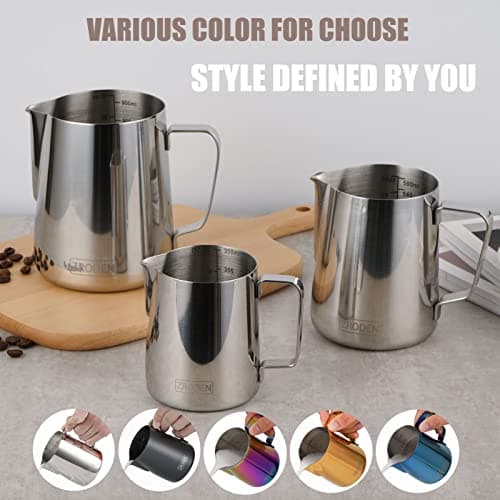 Stainless Steel Milk Frothing Pitcher for Espresso Machines