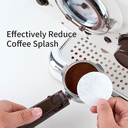 Espresso Paper Filter 51mm with Acrylic Holder, 100 Pcs Compatible Portafilter Baskets