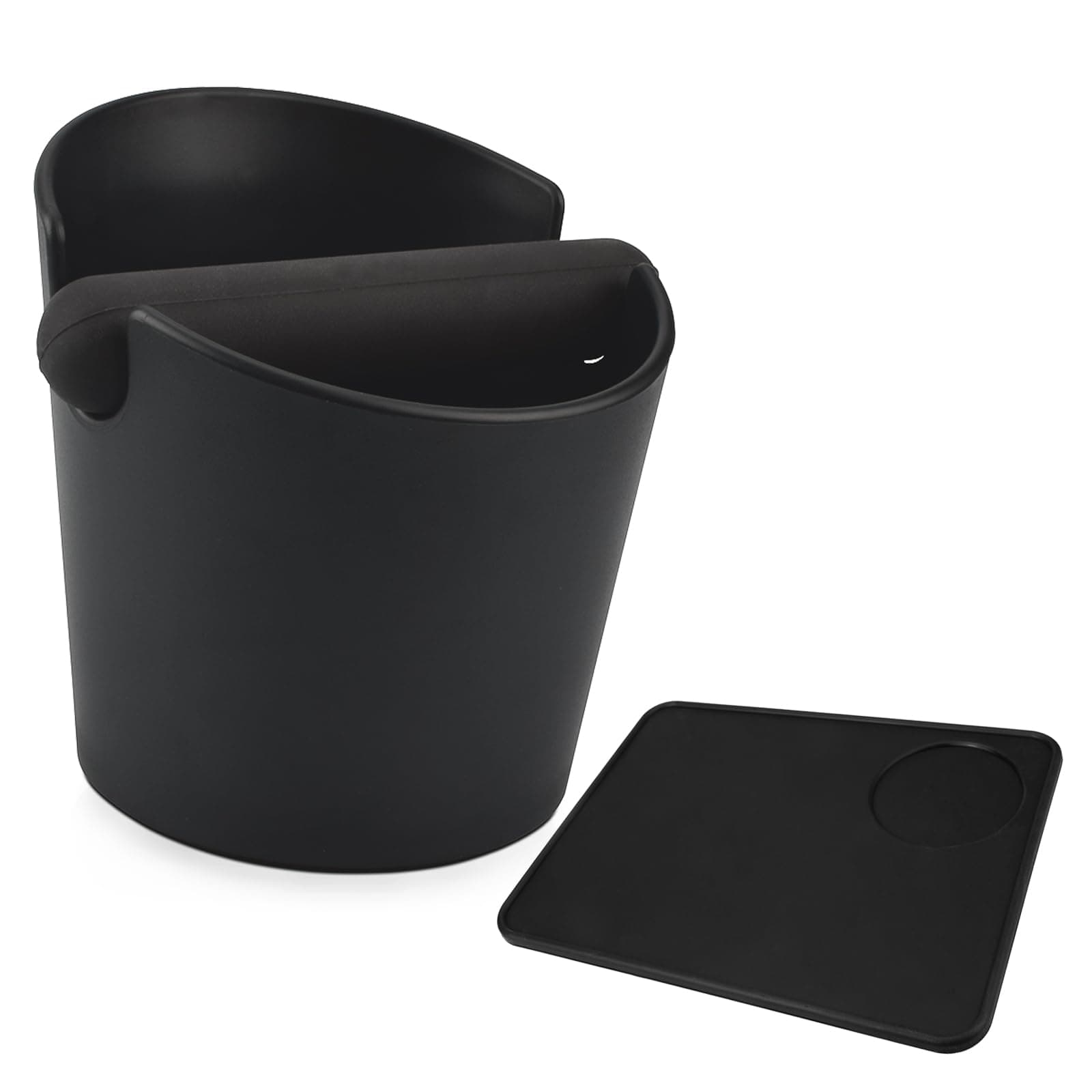 HOMEE Durable 4.8 Inch Coffee Knock Box with Tamper Mat