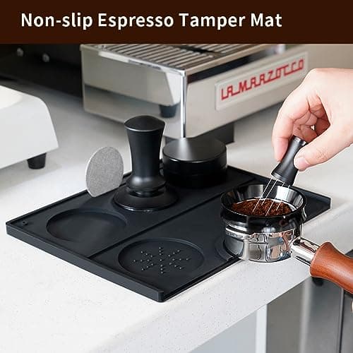 Espresso Tamping Mat - Food Grade Silicone for Baristas & Home Coffee Shops (Black)