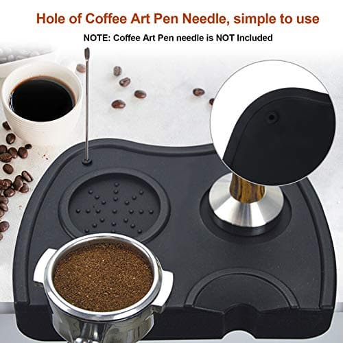 Large Black Silicone Espresso Tamping Mat, 63mm, Powder Maker for Baristas