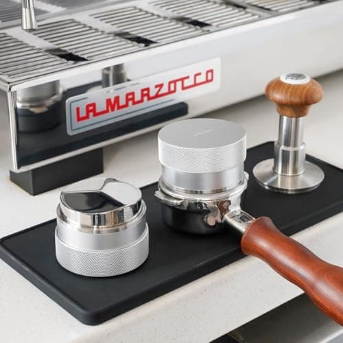 Coffee Distributor 58mm, Espresso Leveler Tool, Adjustable Depth Tampers, Three-Blade Spiral Pattern, Silver