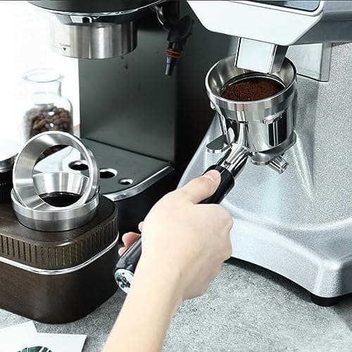 Silver Aluminum 58mm Espresso Dosing Funnel, Universal Coffee Brewing Tool