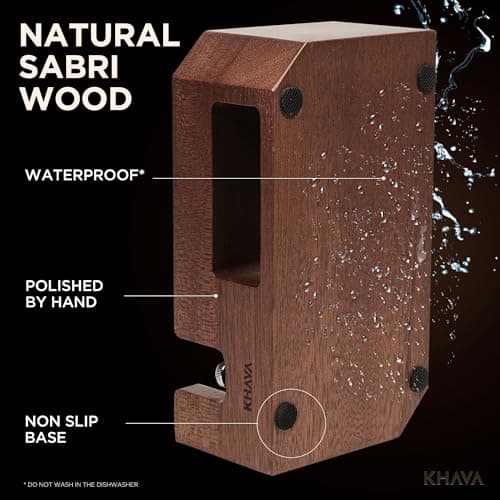 KHAVA Espresso Tamping Station | 51-54mm Wooden Tamper | Espresso Organizer & Portafilter Holder | Coffee Station for Co