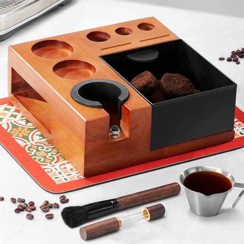 ARC Espresso Knock Box & Tamping Station, 51/54/58MM Portafilter Holder, Espresso Accessories