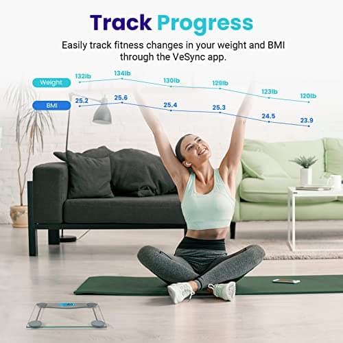 Etekcity Bluetooth Digital Bathroom Scale, Large Blue LCD, High Precision, Upgraded BMIC.weight