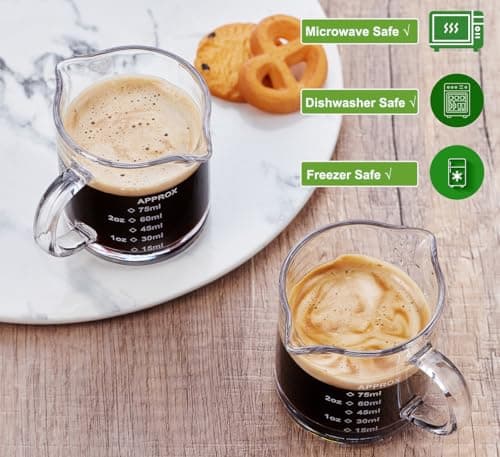 Akers Etched Scale Espresso Cup & Milk Pitcher (Pack of 2)