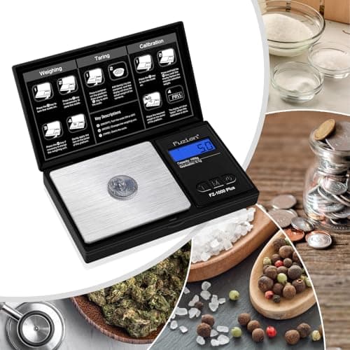 Fuzion Digital Pocket Scale .1g Accurate 1000g for Food Jewelry Herbs Spices Coins Grams & Ounces