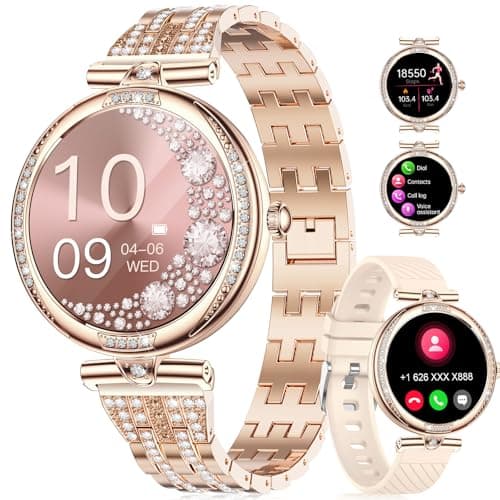LIGE Women's Diamond Smartwatch with AMOLED Display & Fitness Tracking