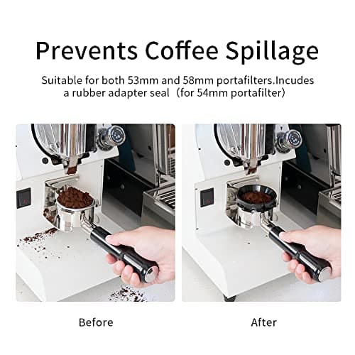 53mm Magnetic Espresso Dosing Funnel, Anodized Aluminum, 9 Magnetized Steels, Breville Portafilter Compatible
