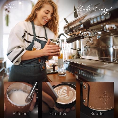 Premium Stainless Steel Handleless 14oz Milk Frothing Pitcher - Barista Gift Box - Green