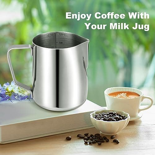 Stainless Steel 12oz Milk Frother Pitcher for Barista Cappuccino Art