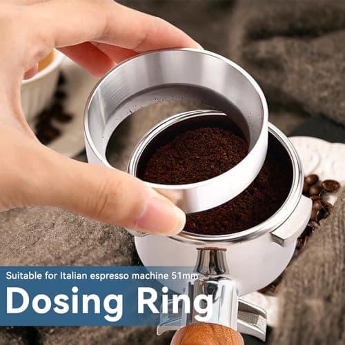 51mm Aluminum Espresso Dosing Ring, Magnetic Replacement for Home/Cafe