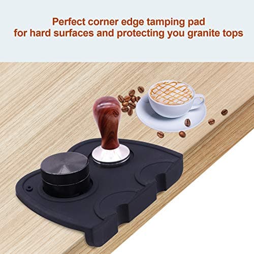 Large Black Silicone Espresso Tamping Mat, 63mm, Powder Maker for Baristas