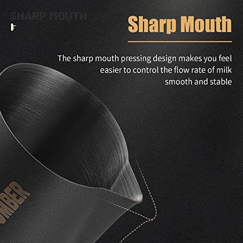 Matte Black 20oz SUS304 Stainless Steel Milk Frothing Pitcher P3014B-OS
