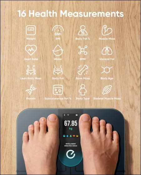 Eufy by Anker P3 Digital Smart Scale - Body Weight, BMI, Fat & Muscle Mass