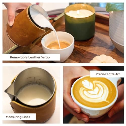 Stainless Steel Handleless Milk Frother Pitcher - 450ml Espresso Milk Jug for Latte Art