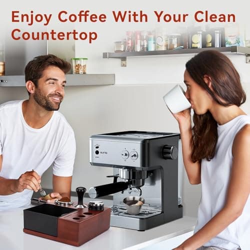 ARC Espresso Knock Box & Tamping Station, 51/54/58MM Portafilter Holder, Espresso Accessories