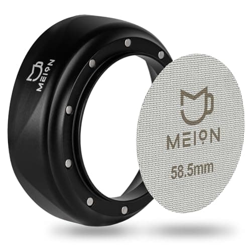 MEION 51mm Espresso Funnel & Puck Screen Set, Black
