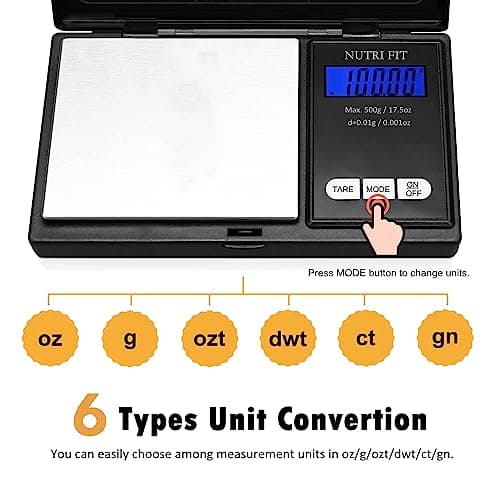 NUTRI FIT Digital Scale 0.01g Accuracy, 500g Jewelry & Kitchen Scale, Ounces & Grams, Portable