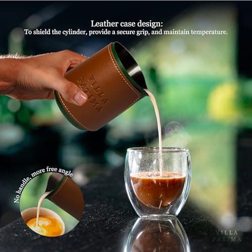 Premium Stainless Steel Handleless 14oz Milk Frothing Pitcher - Barista Gift Box - Green