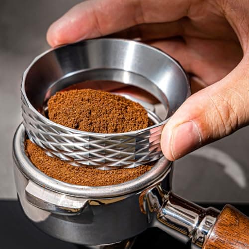 51mm Magnetic Espresso Dosing Funnel, Aluminum Ring Compatible Black