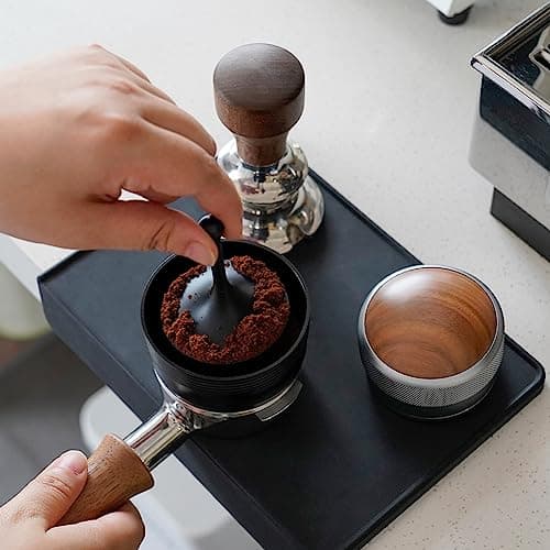 58mm Coffee Dosing Ring, Aluminium Alloy Black Coffee Powder Picker