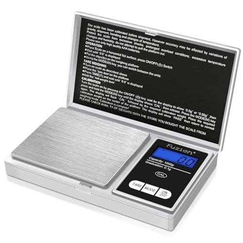 Fuzion Digital Pocket Scale .1g Accurate 1000g for Food Jewelry Herbs Spices Coins Grams & Ounces
