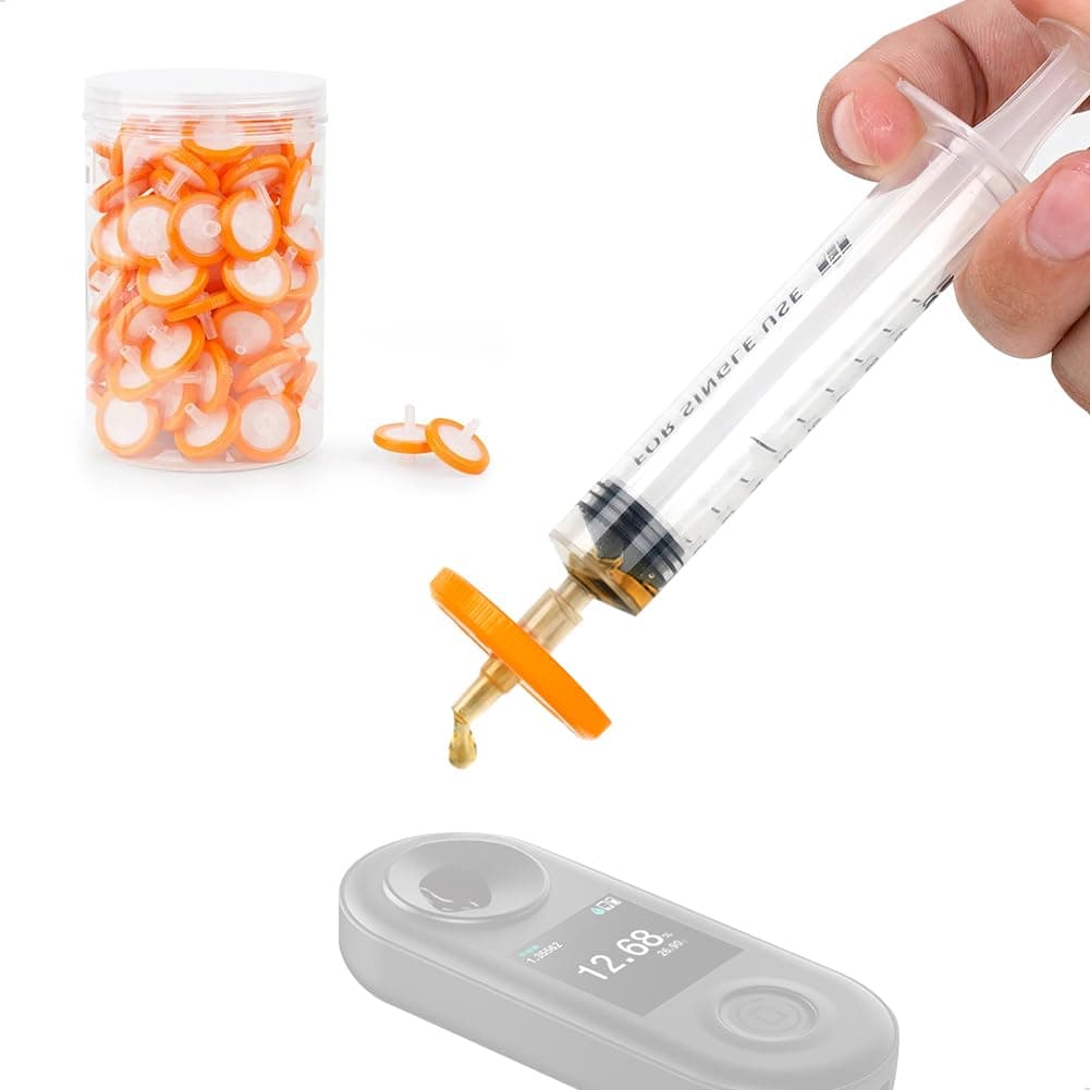 Syringe Filter for Espresso, PTFE Membrane 0.45um, 100PCS Orange