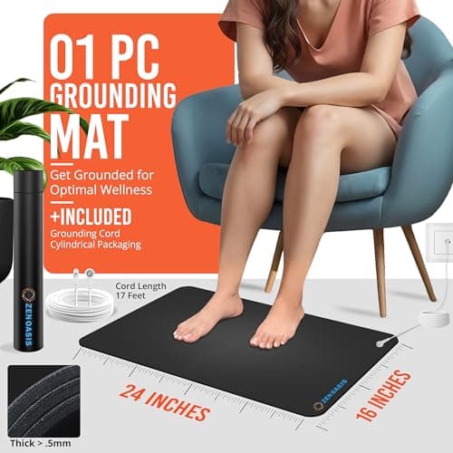 ZenOasis 24"x16" Grounding Mat with Conductivity Tester for Pain Relief and Wellness