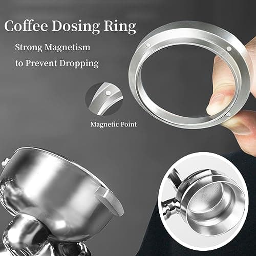 Silver Aluminum 58mm Espresso Dosing Funnel, Universal Coffee Brewing Tool