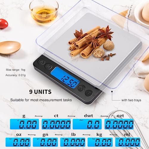SKEAP Gram Scale, High Accuracy Digital Kitchen, Jewelry Scale with Charging Cable