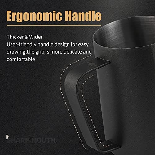 Matte Black 20oz SUS304 Stainless Steel Milk Frothing Pitcher P3014B-OS