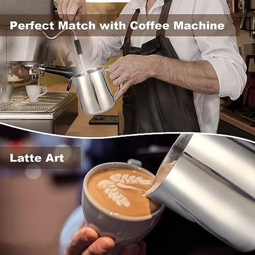 Stainless Steel 12oz Milk Frother Pitcher for Barista Cappuccino Art