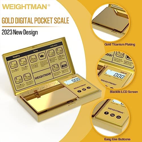 Weightman Gold Titanium 200g Digital Scale with Backlit Display