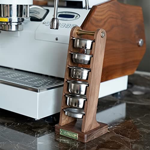 Black Walnut Portafilter Filter Basket Stand Compatible with 58mm Espresso Machines