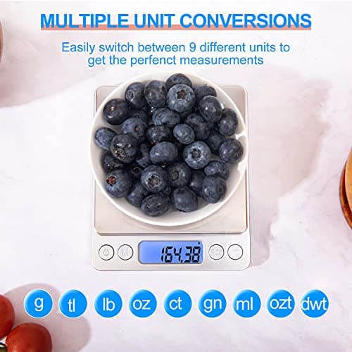 MEIYA Digital Kitchen Scale 500g Accurate Jewelry Baking Soap 9 Units Tare Function
