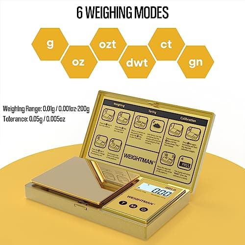 Weightman Gold Titanium 200g Digital Scale with Backlit Display
