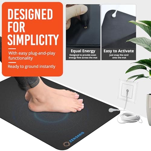 ZenOasis 24"x16" Grounding Mat with Conductivity Tester for Pain Relief and Wellness