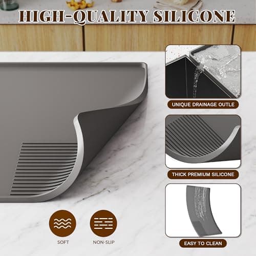 NiHome 3-in-1 Silicone Coffee Mat, Noise-Reduction & Durable Non-Slip Kitchen Aid