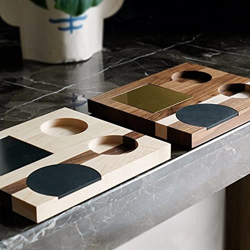 watchget Espresso Tamper Station Holder with Mat, Pitcher Holder, Coffee Distributor Golden Accessories Walnut