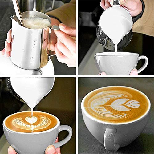 Stainless Steel Milk Frothing Cup for Coffee Steaming 12oz