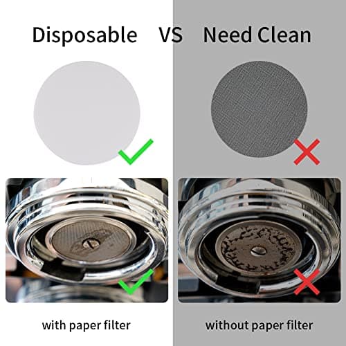 55mm Espresso Paper Filter Acrylic Holder, Compatible with 58mm Portafilters, 100 Pcs